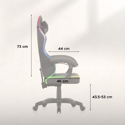 Karrige gaming Huzaro Gaming Space, me LED RGB, e zezë