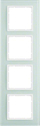 Kornizë katërfishe Berker B.7 Glass, montim vertikal ose horizontal, snow white glass