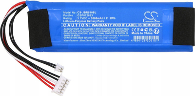 Bateri Li Polymer Cameron Sino për JBL Bar 5.1 GSP872693, 3000mAh, 11.1Wh, blu