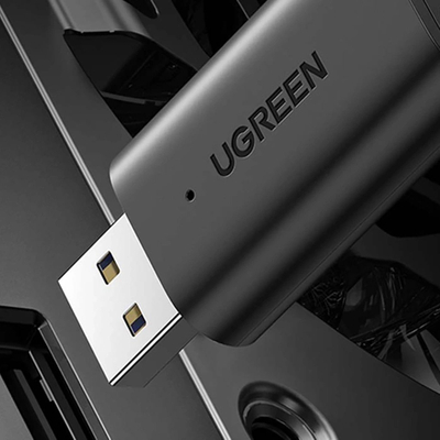 Adapter Bluetooth Ugreen UGR1207, dykahësh 5.1, transmetues edhe marrës, 3.5 mm, i zi