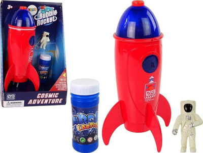 Makina për flluska Leantoys Bubble Rocket, automatike, me solucion, e kuqe
