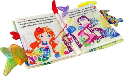 Мека книга за деца Leantoys Soft Book Mermaid, текстил, шарен