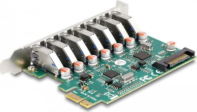 Kartë PCI Express Delock, 7 porta USB 5 Gbit/s, kontrollues USB, e zezë