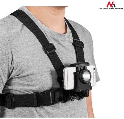 Parzmore sportive kraharori Maclean MC-773, për telefon dhe GoPro, universale, e zezë
