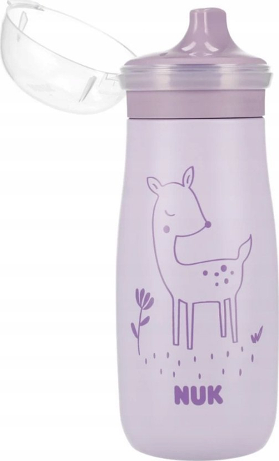 Shishe pijesh për fëmijë NUK Mini Me Sip, çelik inox 300 ml, 9m+, vjollcë gri