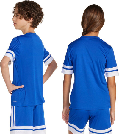 Bluzë sportive për kalamaj adidas Squadra 25 Jr JJ0054, poliester, e bardhë