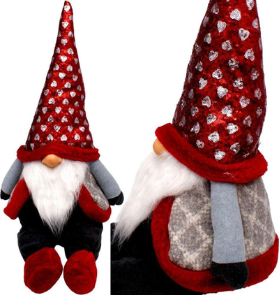 Dekor Krishtlindjesh Saska Garden Santa Claus, me drita, i kuq