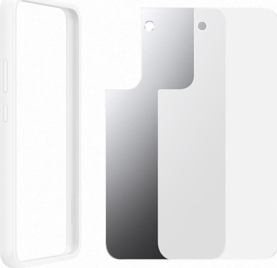 Kopertinë Samsung Galaxy S22+ Frame Cover, bumper mbrojtës, backplate që ndërrohet, e bardhë