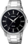 Ore dore Casio Classic LTP1303D 1A, kuarc, rrip metalik, e argjendtë me fytyrë të zezë