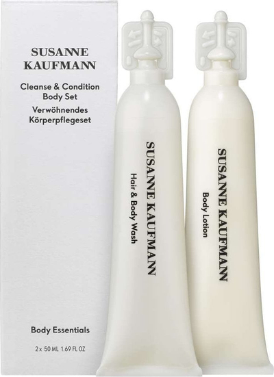 Set pastrimi dhe balsam trupi Susanne Kaufmann, xhel dushi dhe shampo 2 në 1 50 ml, locion trupi 50 ml, pa paraben