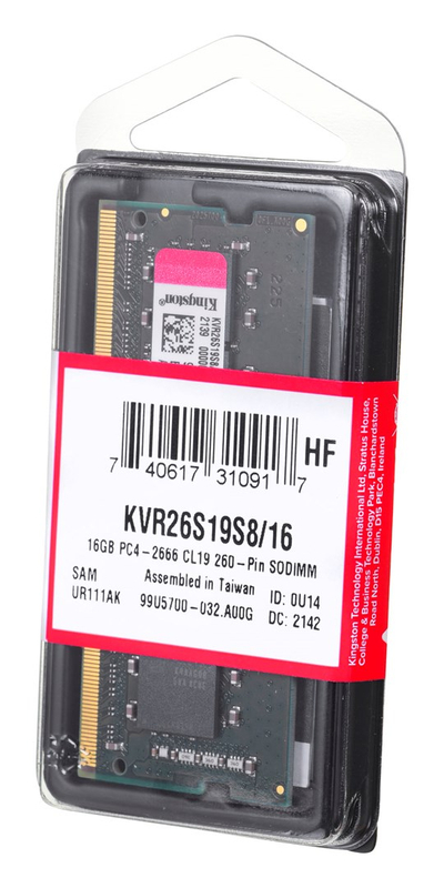 Рам меморија Кингстон KVR26S19S8/16, 16GB DDR4, 2666MHz, зелена
