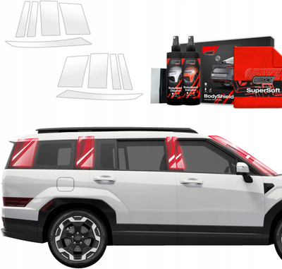 Set film mbrojtës shtyllash Grizz BodyShield, 10in1 PPF, Hyundai Santa Fe 2023-2025, transparent