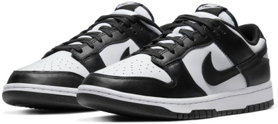 Atlete Nike Dunk Low Retro, lëkurë, për meshkuj, të bardha të zeza