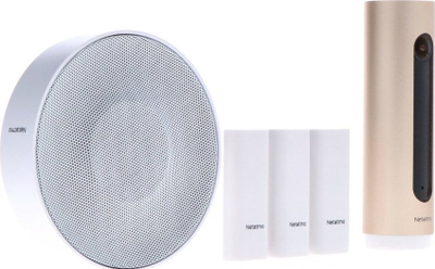 Sistem alarmi smart Netatmo Pro, kamera indoor, sirenë 110 dB, i artë