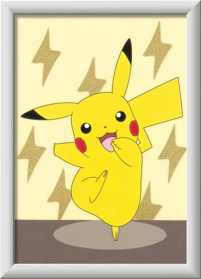 Set pikturimi Ravensburger CreArt Pokémon Pikachu, 13x18cm, bojra akrilike, shumëngjyrësh