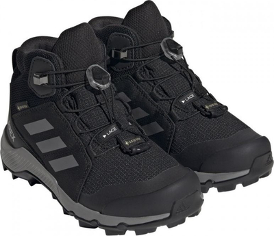 Këpucë trekking për kalamoj Adidas Terrex Mid GTX K Jr, membranë Gore Tex, taban Continental, të zeza