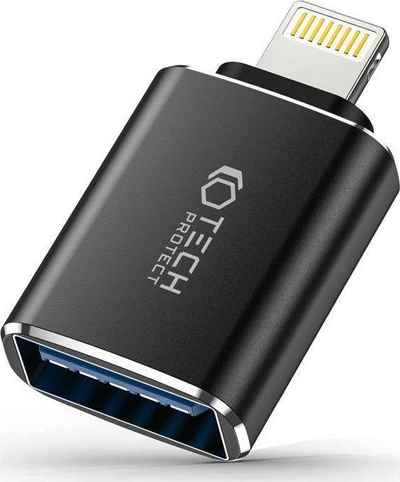 Adapter USB Tech-Protect Ultraboost, Lightning në USB-A OTG, i zi