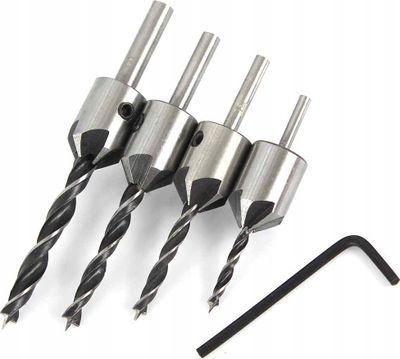 Set frezash për dru me countersink, HSS, madhësi të ndryshme