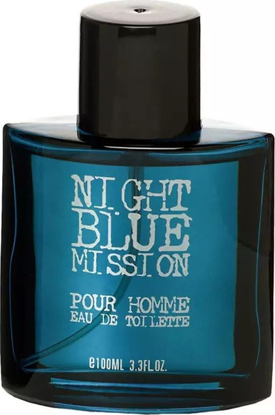 Parfum Real Time Night Blue Mission Pour Homme, Eau de Toilette, 100ml, blu e errtë