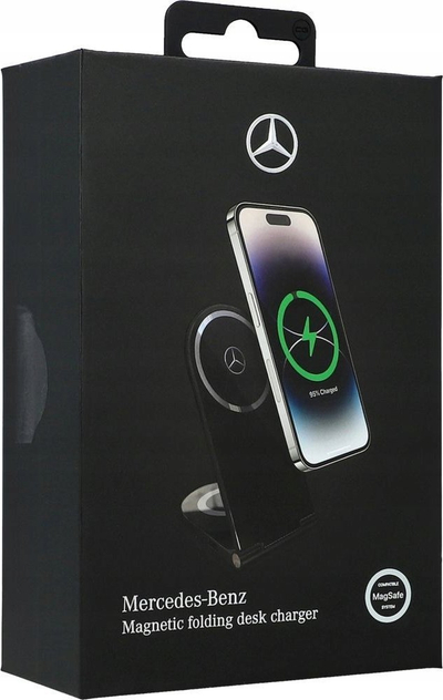 Karikues pa tel Mercedes Silver Stars MagSafe Foldable 2in1, 15W, i zi