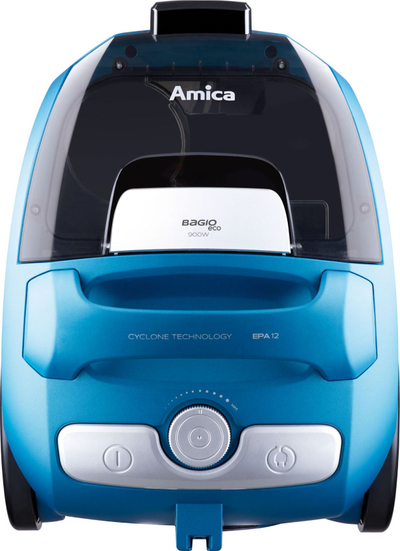 Fshesë me korrent Amica Bagio Eco VM3041, filtër EPA 12, me rrota të buta, blu e zezë