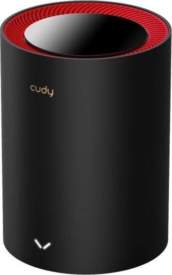 Ruter mesh Cudy M3000, Wi‑Fi 6 dual-band, porta WAN 2.5Gbps, i zi me të kuqe