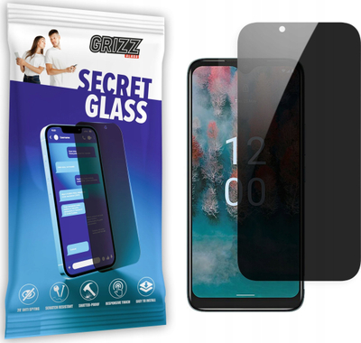 Xham mbrojtës privatësie Grizz SecretGlass për Nokia C12, plot ngjitës, i tejdukshëm