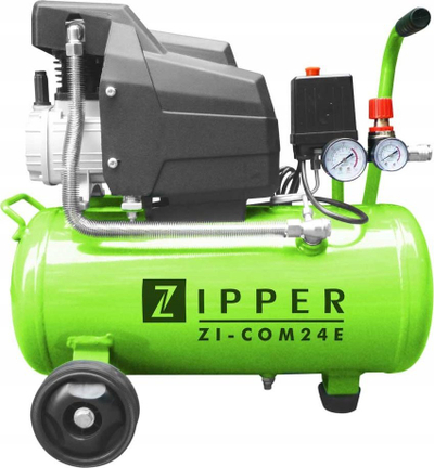 Компресор за воздух Zipper Zi-com24E, 24L, 1100W 8 bar, зелен