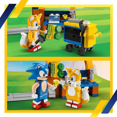 Lodër me kuba LEGO Sonic Tails Workshop Tornado Plane 76991, 376 copa, për kalamaj 6+