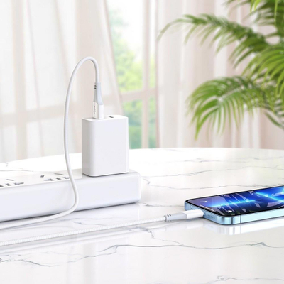 Kabllo USB Partner Tele.com USB A në Lightning, 1m, 2.4A, e bardhë