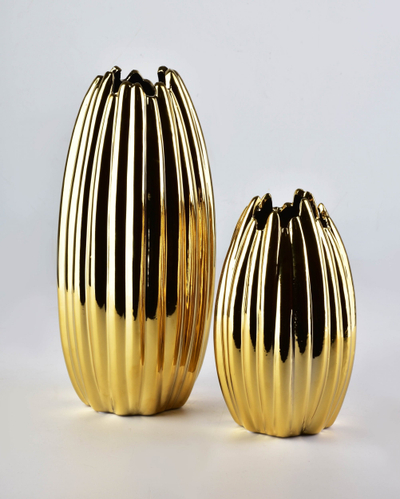 Vazo boje Rory Gold Mondex, qeramike, 29 cm, ngjyrë ari