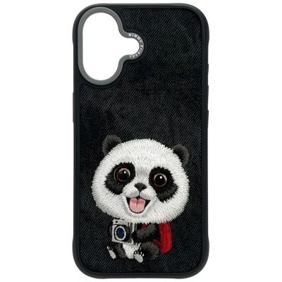 Mbrojtëse telefoni Nimmy Big Eyed Pet 2.0 Panda për iPhone 17, plastike TPU, mbrojtje 360°, e zezë