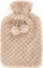 Топло шише за вода GiftDecor POMPON, 1.8L, со навлака, беж