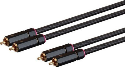Аудио кабел Монопрајс RCA, 1m, стерео 2 канали, црн