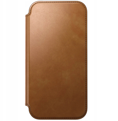 Куќиште-паричник Nomad Modern Leather Folio за iPhone 17 Pro Max, природна кожа, компатибилно со MagSafe, кафеава