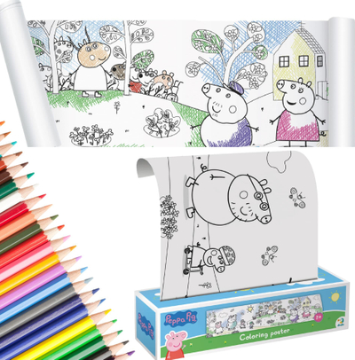 Libër ngjyrosës në rrotull Dodo Peppa Pig, letër rrotulle, për fëmijë