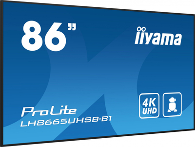 Monitor profesional Iiyama LH8665UHSB-B1, 86\", 4K Ultra HD, 800 cd/m², Wi-Fi, i zi