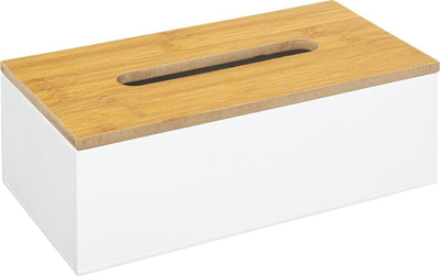 Kuti për shami letre 5Five Modern, bambu, e bardhë