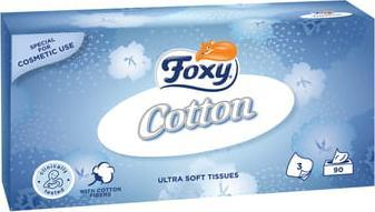 Shami fytyre Facial Cotton Ultra Soft, 2-shtreshe, 90 copë, të bardha