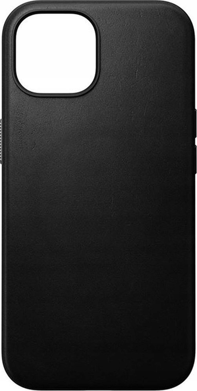 Futrollë Nomad Modern Leather Case për iPhone 15, lëkurë e zezë