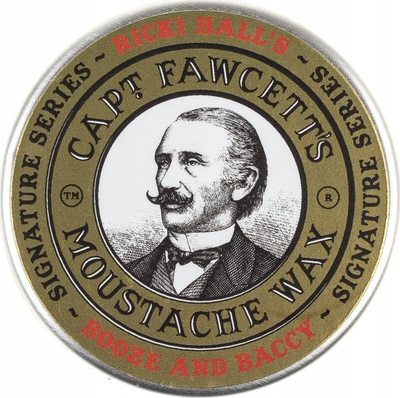 Dyllë për mustaqe Captain Fawcett Ricki Hall Booze and Baccy, mbajtje e fortë, 15ml