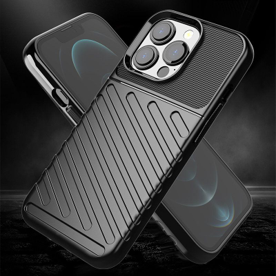 Mbulesë telefoni Thunder Case Flexible për iPhone 13 Pro, TPU, e zezë