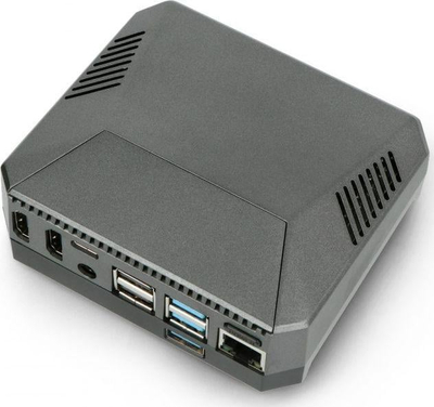 Kuti Argon40 Argon ONE M.2 për Raspberry Pi 4B, me ventilator ftohës, mban SSD M.2, gri