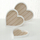 Set tabakash dekorative Heart, 3 copë, dru MDF, natyrale dhe të bardha