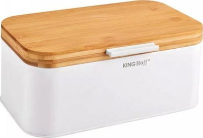 Kuti buke KingHoff KH-1795, çelik inox, kapak bambu, e bardhë
