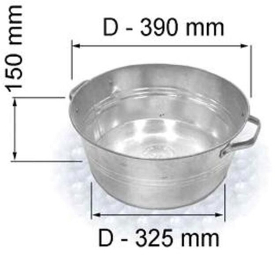 Kovë e galvanizuar Maxpol, 13L, 39x15cm, gri metalike