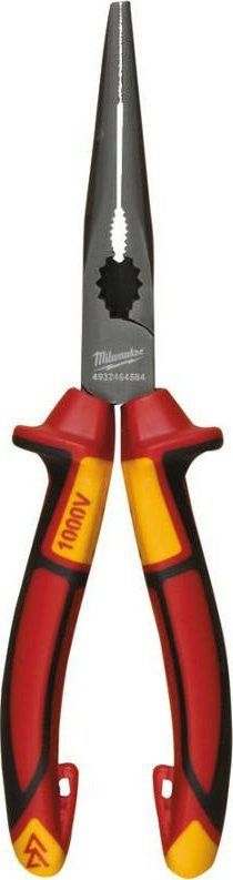 Pinca Milwaukee VDE Straight Long Nose 205mm, të izoluara 1000V, kuqe verdhë