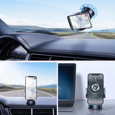 Mbajtëse telefoni për makinë Joyroom JR-ZS259, për pult dhe xham, rrotullim 360°, e zezë