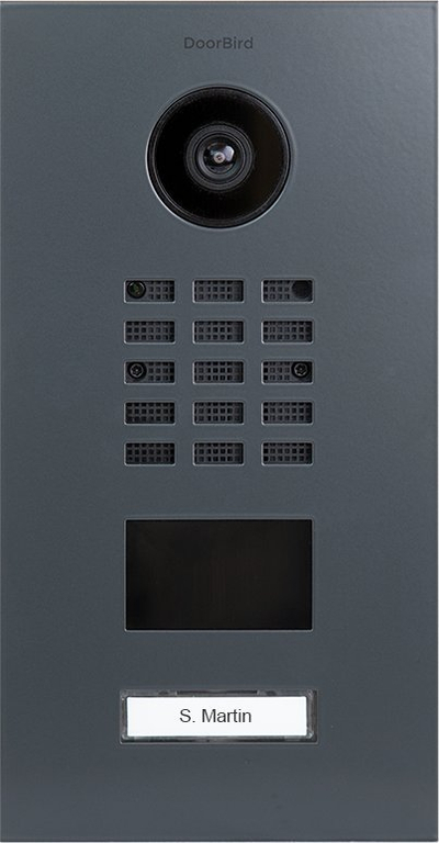 Panel dere inteligjent DoorBird 404, me kamerë, interfon, gri e errët