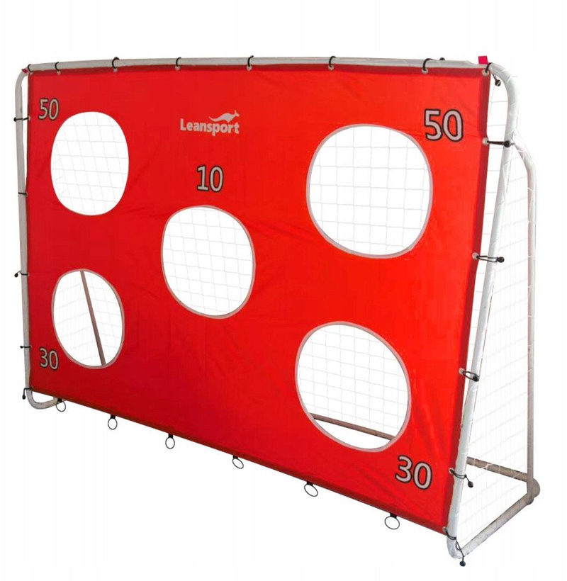 Portë futbolli Homcom me target, 213x152x75cm, për stërvitje, e kuqe